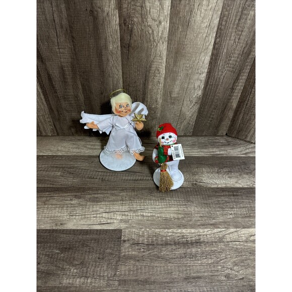 Annalee Other - Annalee Angel Holding Star 7.5” And Snowman With Broom 5” Festive Snowman HTF